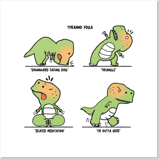 T-Rex tries Yoga Posters and Art